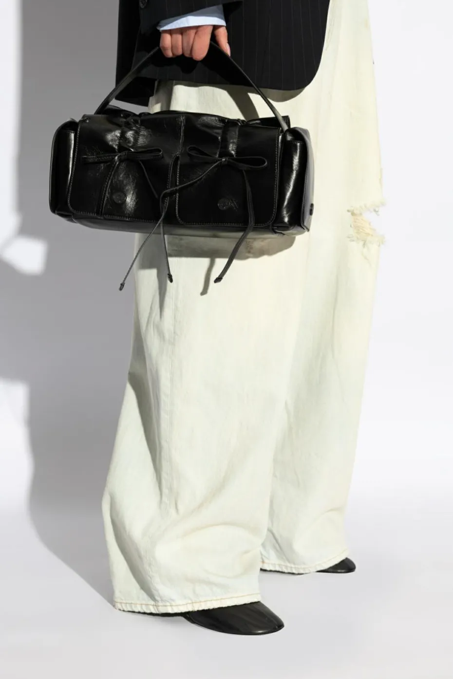 Acne Studios CZARNY Skórzana torba do ręki