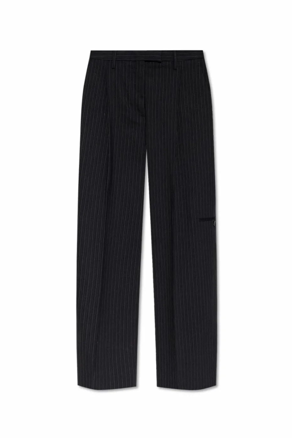 Acne Studios CZARNY Spodnie w kant w prążek