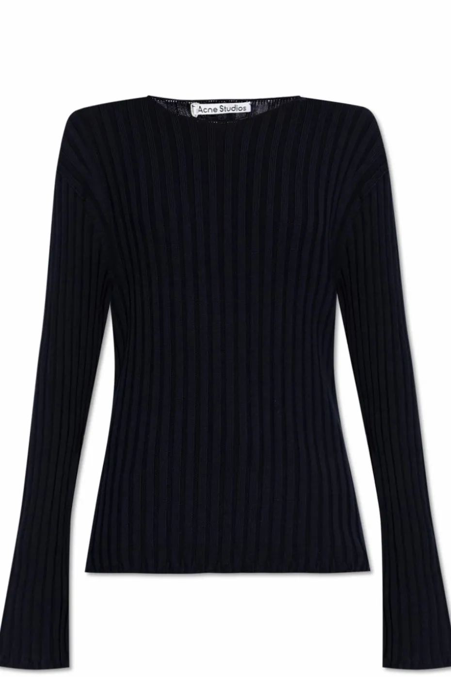 Acne Studios GRANATOWY Prążkowany sweter