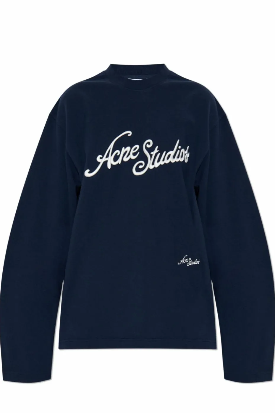 Acne Studios GRANATOWY T-shirt z logo