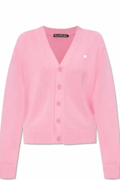 Acne Studios RÓŻOWY Kardigan z logo