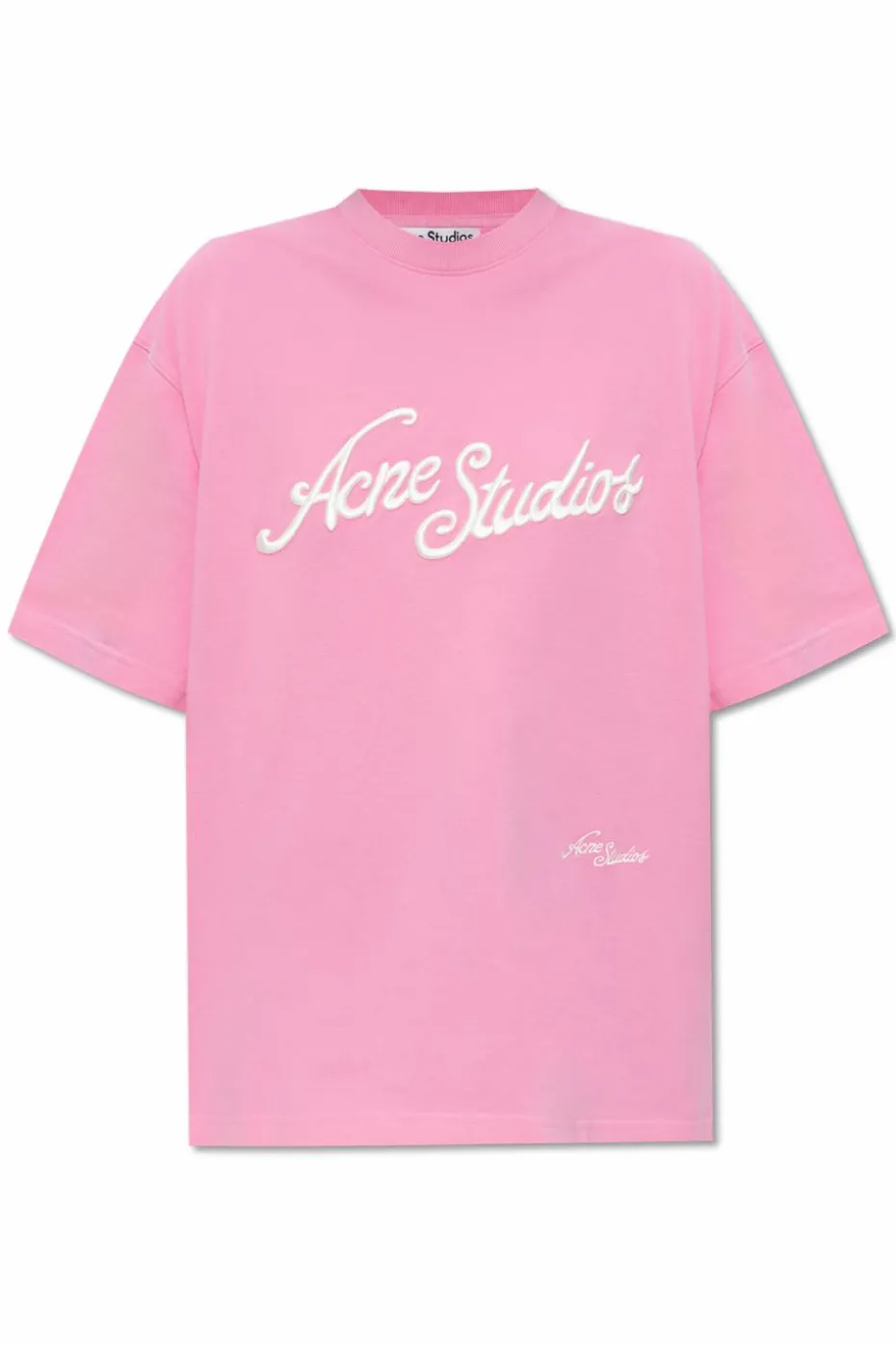 Acne Studios RÓŻOWY T-shirt z logo