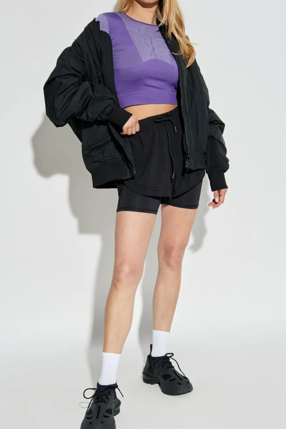ADIDAS by Stella McCartney FIOLETOWY Top treningowy z długimi rękawami