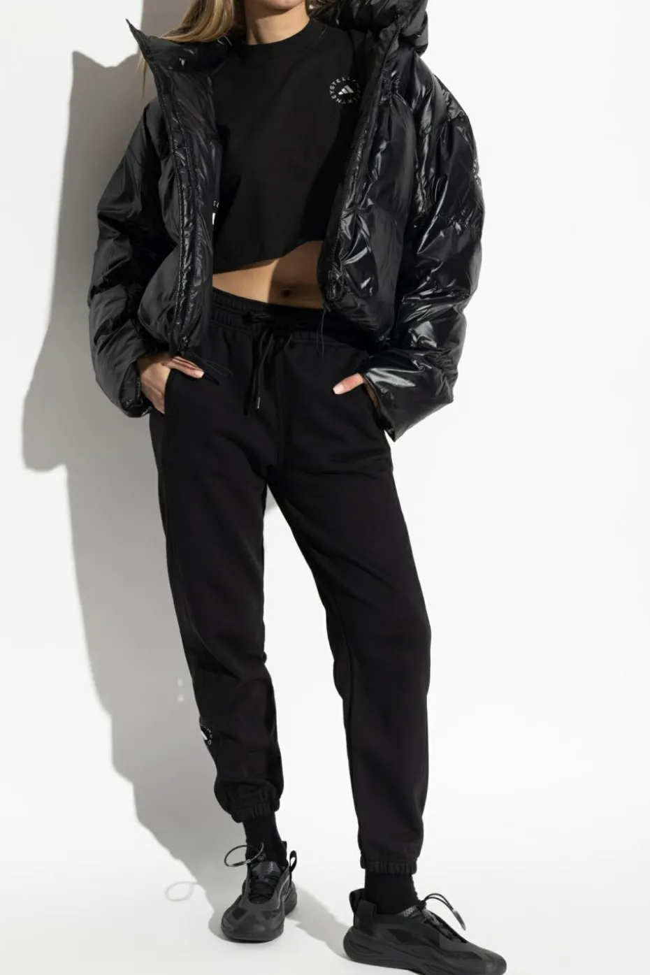 ADIDAS by Stella McCartney CZARNY Kurtka ocieplana z logo