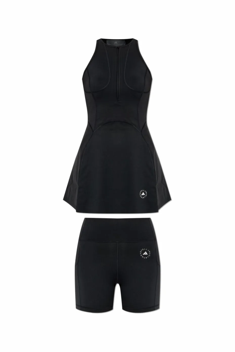 ADIDAS by Stella McCartney CZARNY Zestaw treningowy: sukienka i szorty