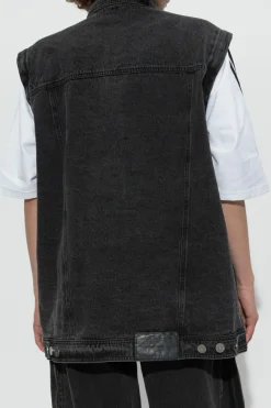 ADIDAS Originals CZARNY Jeansowa kurtka typu `oversize`