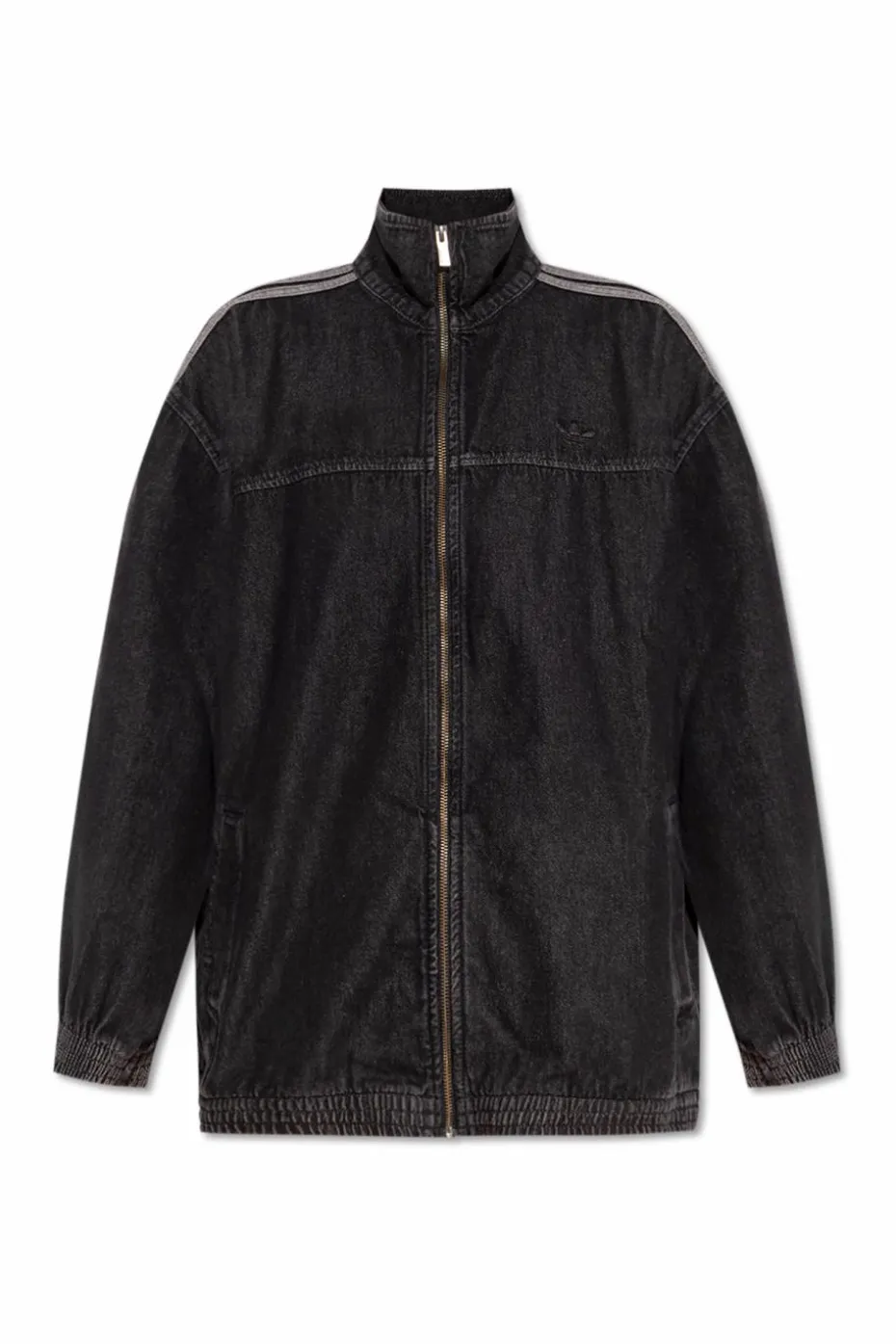 ADIDAS Originals CZARNY Jeansowa kurtka z logo