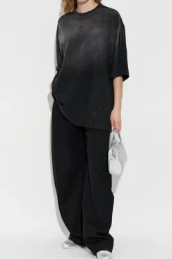 ADIDAS Originals CZARNY T-shirt typu `oversize`