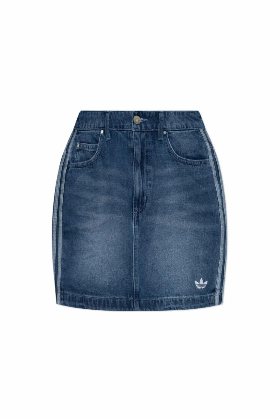 ADIDAS Originals GRANATOWY Jeansowa spódnica