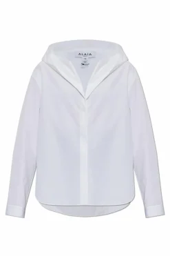 Alaïa BIAŁY Koszula z kapturem