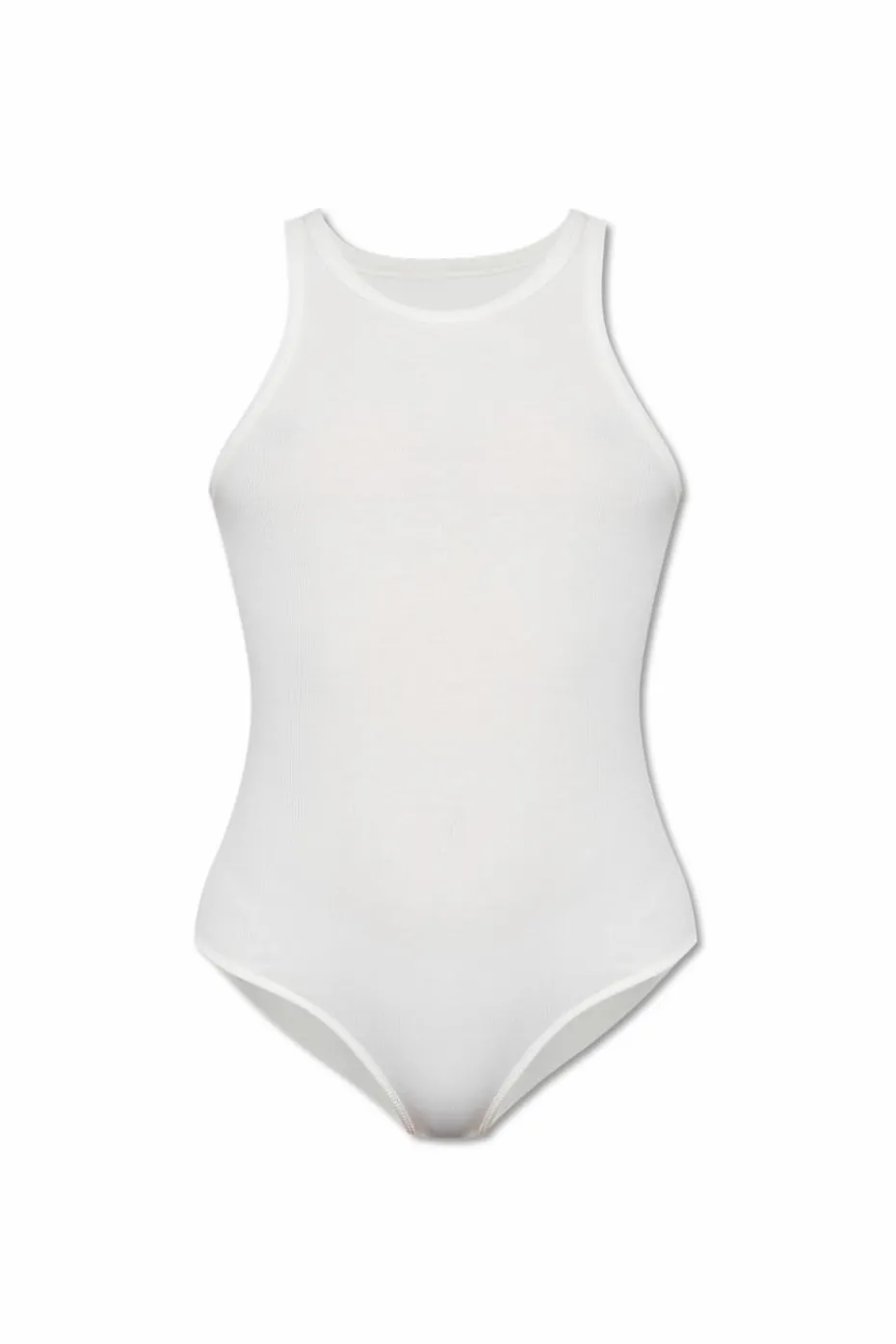 Alaïa BIAŁY Prążkowane body bez rękawów