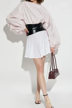 Alaïa BIAŁY Rozkloszowana spódnica