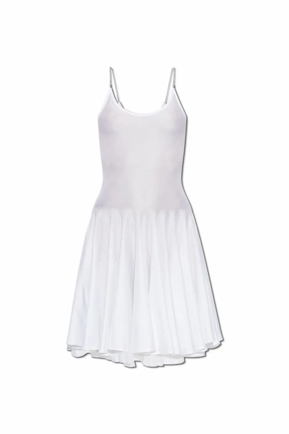 Alaïa BIAŁY Transparentna sukienka