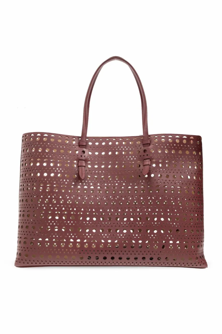 Alaïa BORDO Ażurowa torba ‘Mina 44’ typu ‘shopper’