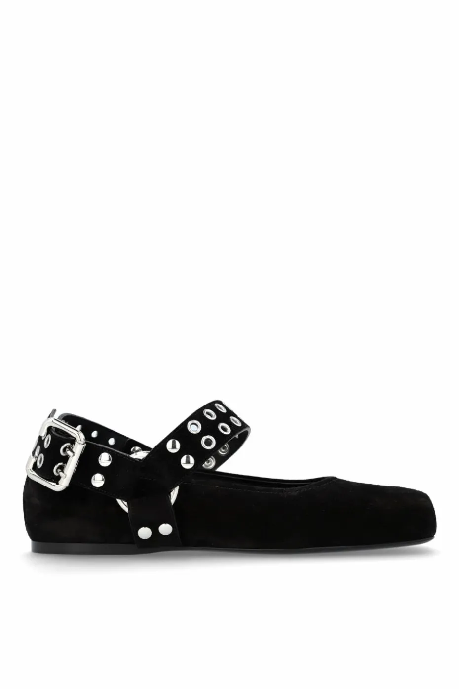 Alaïa CZARNY Zamszowe baleriny `Biker`