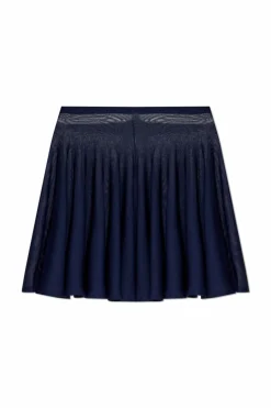 Alaïa GRANATOWY Transparentna spódnica