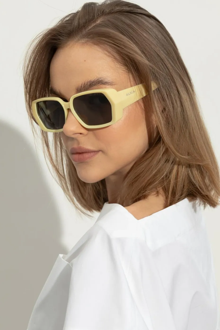 Alaïa ŻÓŁTY Okulary przeciwsłoneczne