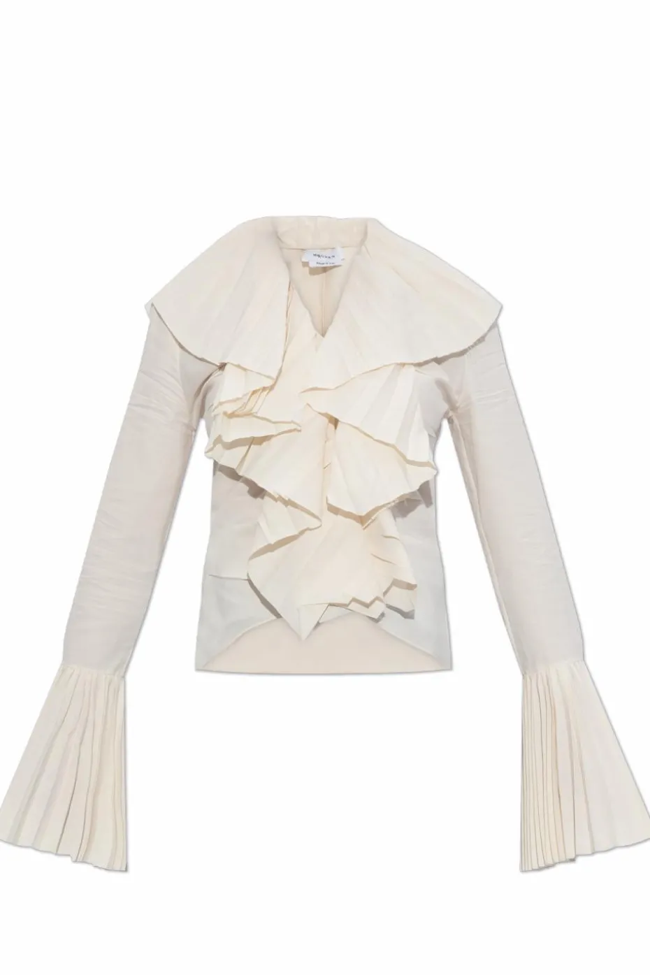 Alexander McQueen BIAŁY Top z plisowanymi falbanami