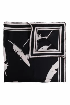 Alexander McQueen CZARNY Jedwabny szal