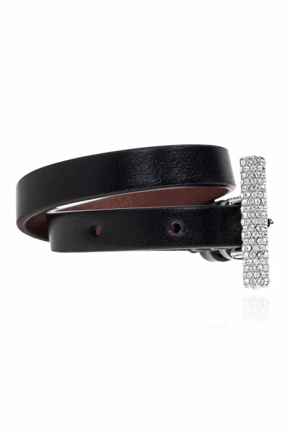 Alexander McQueen CZARNY Skórzana bransoleta