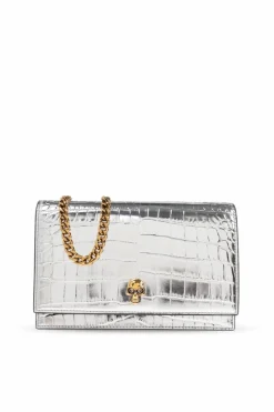 Alexander McQueen SREBRNY Torba na ramię `Small Skull`