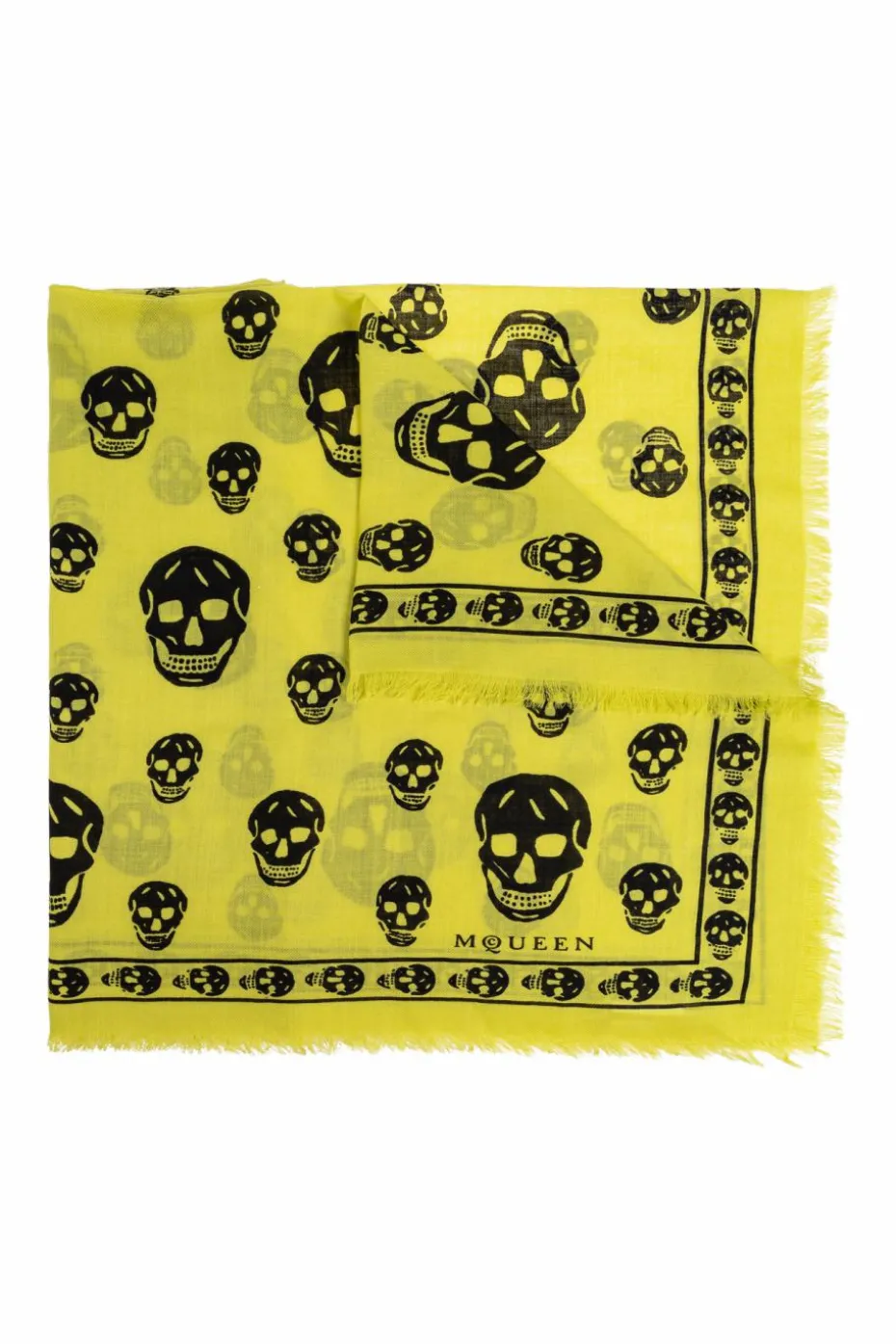 Alexander McQueen ZIELONY Wełniana chusta