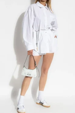 Alexander Wang BIAŁY Koszula z dekoracyjnym łańcuchem w talii
