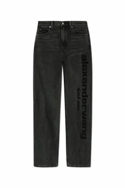 Alexander Wang CZARNY Jeansy z logo