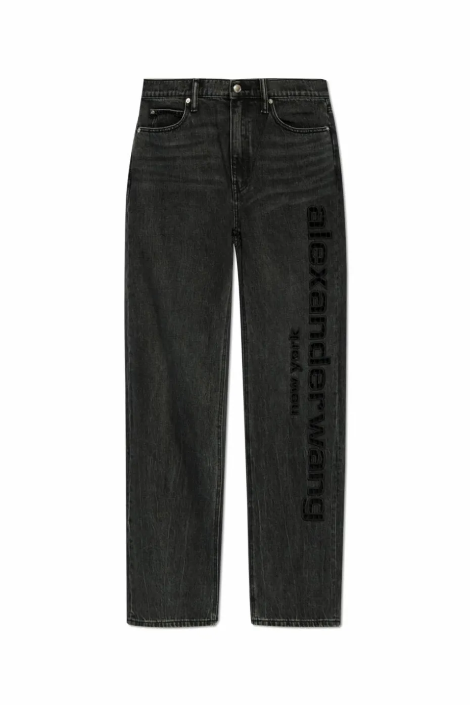 Alexander Wang CZARNY Jeansy z logo