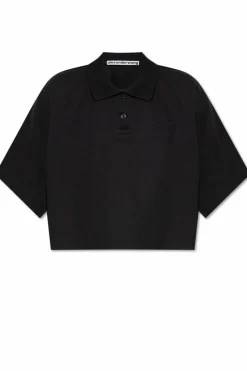 Alexander Wang CZARNY Krótkie polo o luźnym kroju