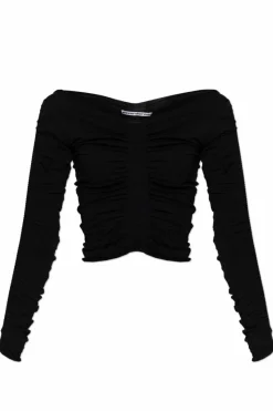 Alexander Wang CZARNY Top z drapowaniami