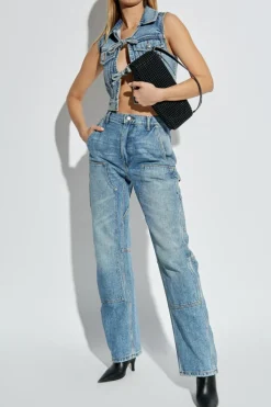 Alexander Wang NIEBIESKI Kamizelka jeansowa