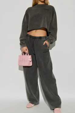 Alexander Wang SZARY Spodnie dresowe z wyszytym logo