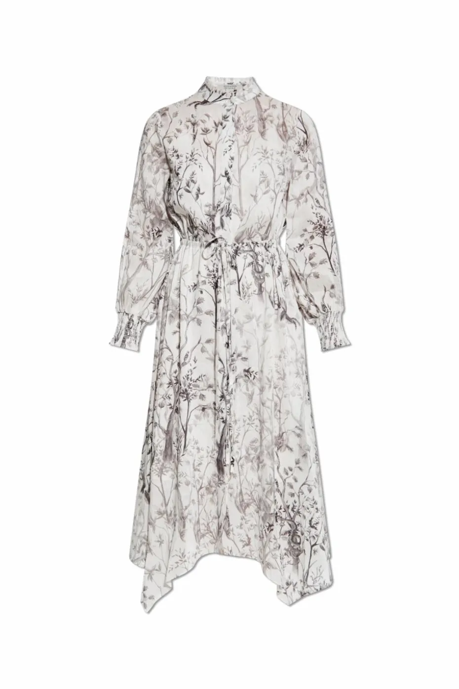 AllSaints BIAŁY Lniana sukienka `Skylar`