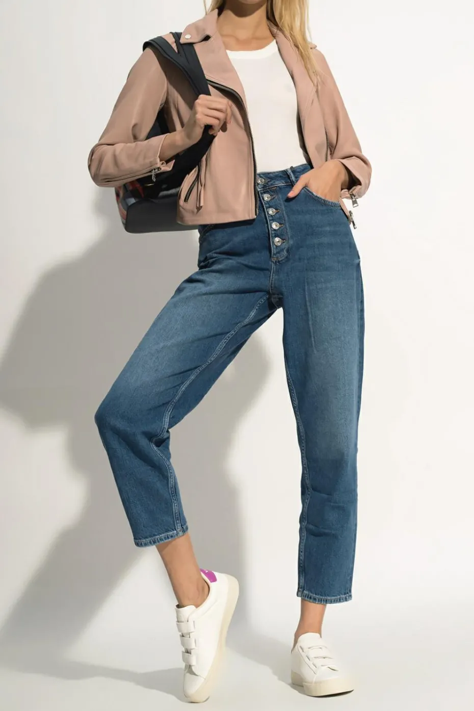 AllSaints BIAŁY Prążkowany top