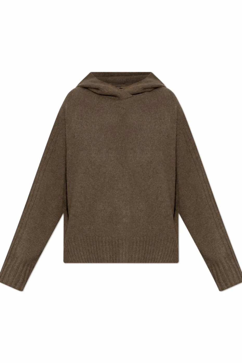 AllSaints BRĄZOWY Sweter `Ines` z kapturem