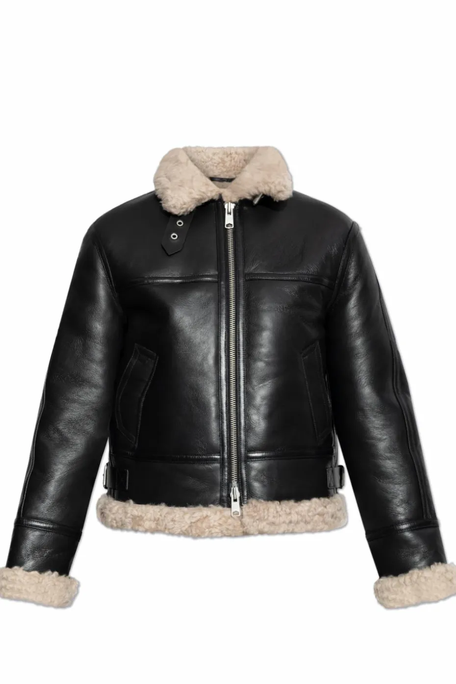 AllSaints CZARNY Kożuch `Lorel`
