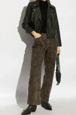 AllSaints CZARNY Skórzana kurtka `Cargo`
