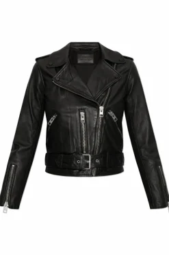 AllSaints CZARNY Skórzana kurtka `Balfern`
