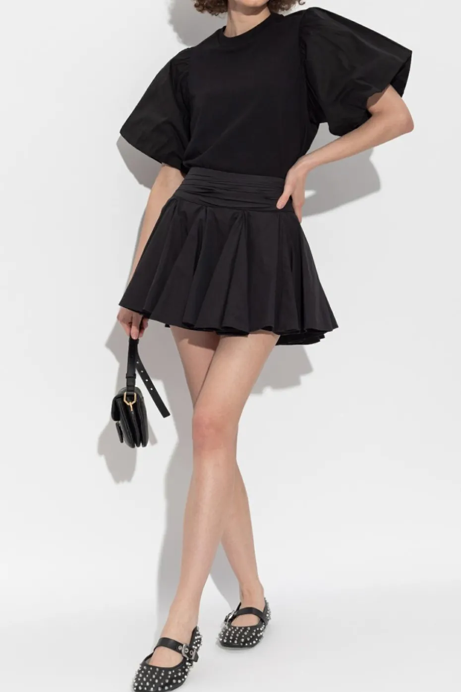 AllSaints CZARNY Spódnica `Tulip` z szortami