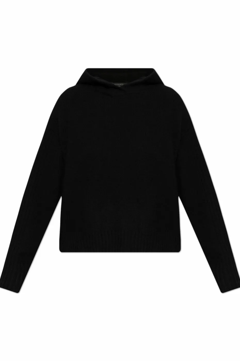 AllSaints CZARNY Sweter `Ines` z kapturem