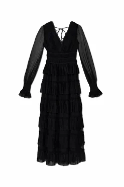 AllSaints CZARNY Tiulowa sukienka `Xantara`