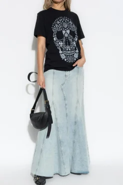 AllSaints CZARNY T-shirt `Shkull`