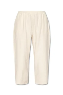 American Vintage kremowy Spodnie z tkaniny ‘frotte’