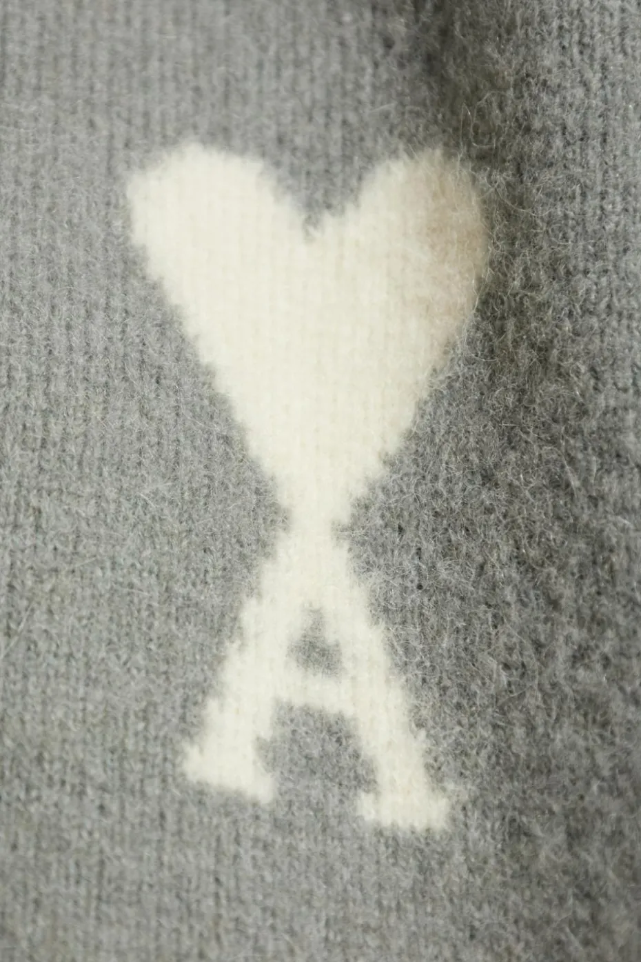 Ami Alexandre Mattiussi SZARY Sweter z logo