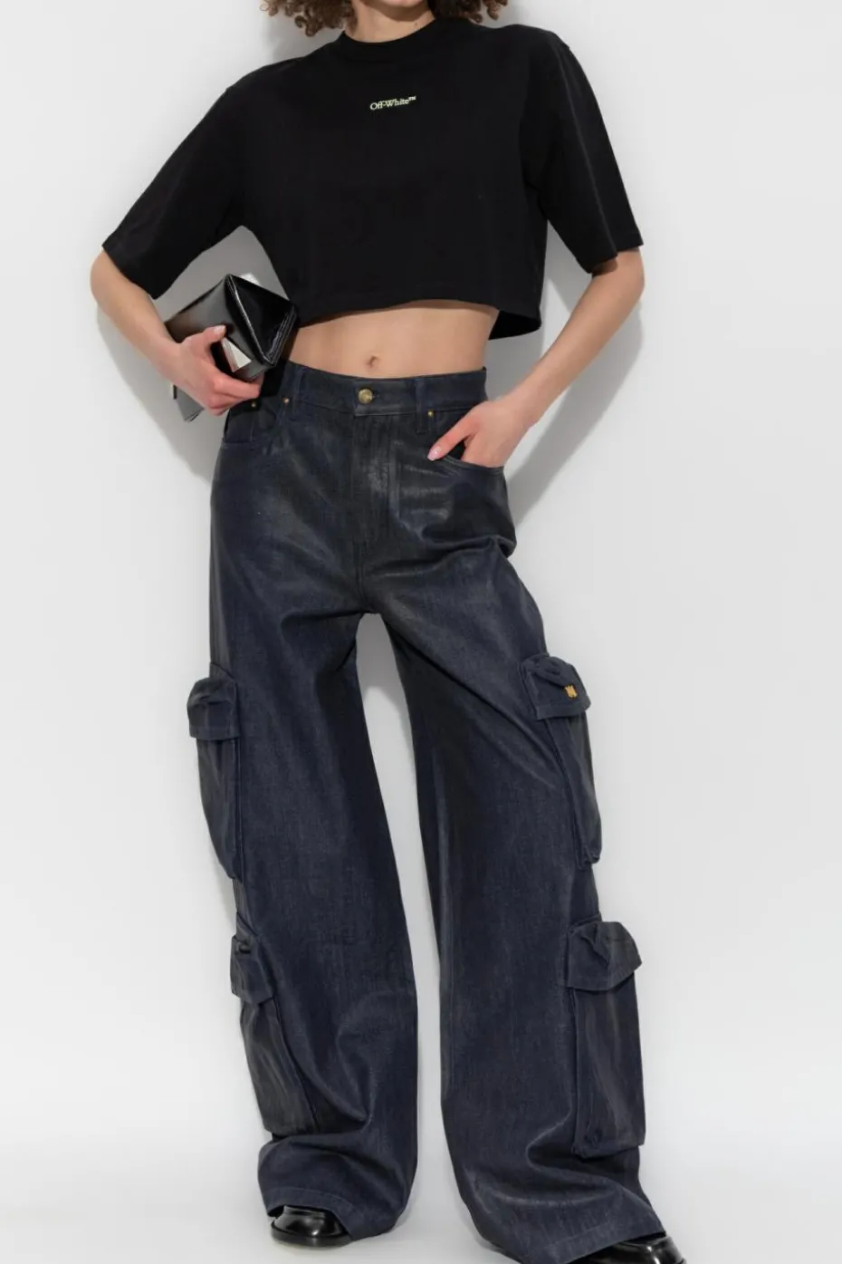 Amiri GRANATOWY Jeansy z logo