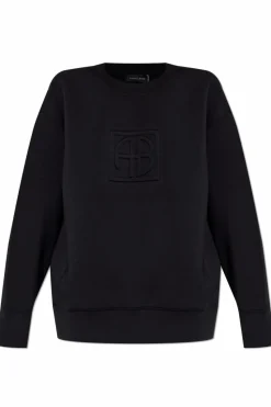 Anine Bing CZARNY Bluza z logo