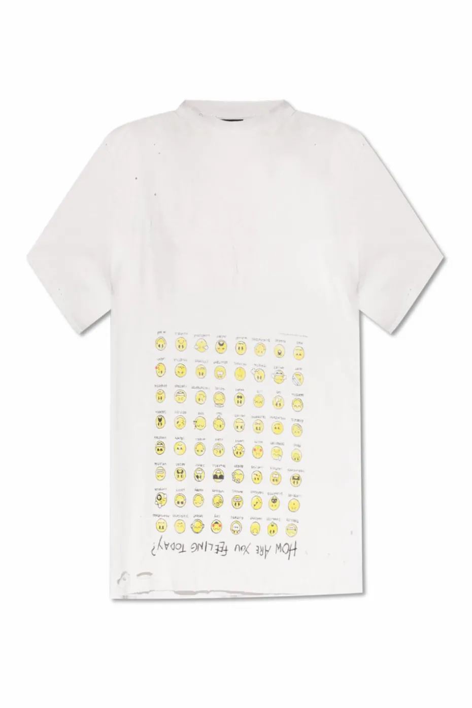 Balenciaga BIAŁY T-shirt z efektem `vintage`