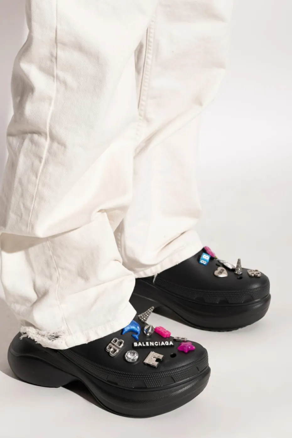Balenciaga CZARNY Gumowe buty z aplikacjami
