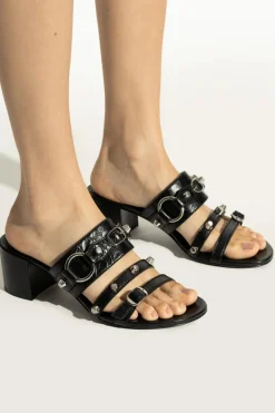 Balenciaga CZARNY Klapki na obcasie `City`